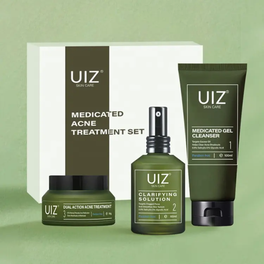 1000016965 Acne Treatment Skin Care Set Cleansing Acne Face Cleanser Unclog Pores Acid Toner Repairing Cream