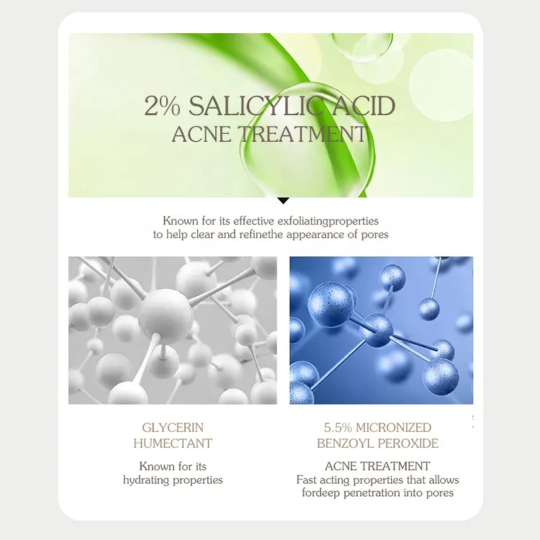 1000016967 Acne Treatment Skin Care Set Cleansing Acne Face Cleanser Unclog Pores Acid Toner Repairing Cream